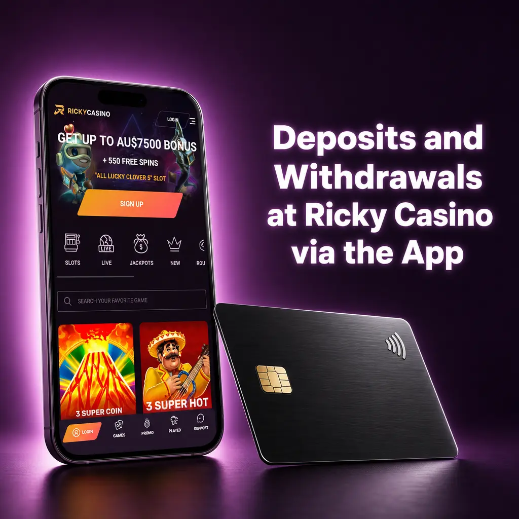 Deposits and Withdrawals at Ricky Casino via the App