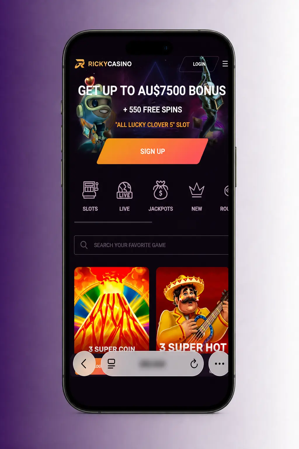 How to Download and Install Ricky Casino App for iOS Step 1