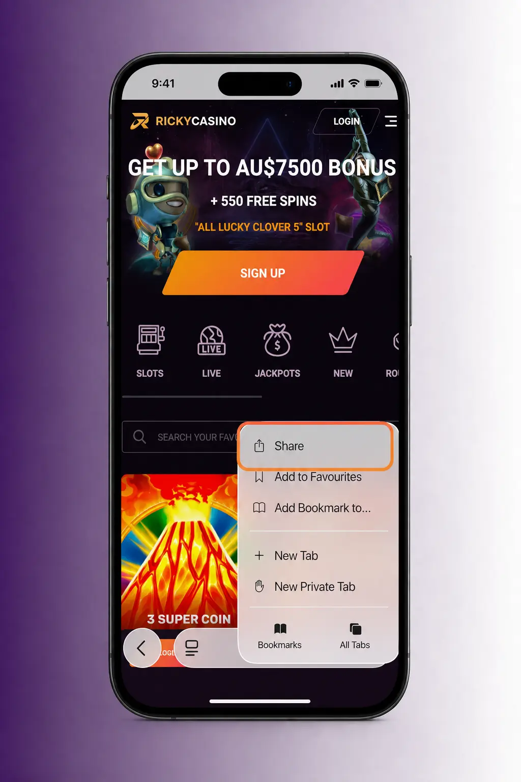 How to Download and Install Ricky Casino App for iOS Step 2