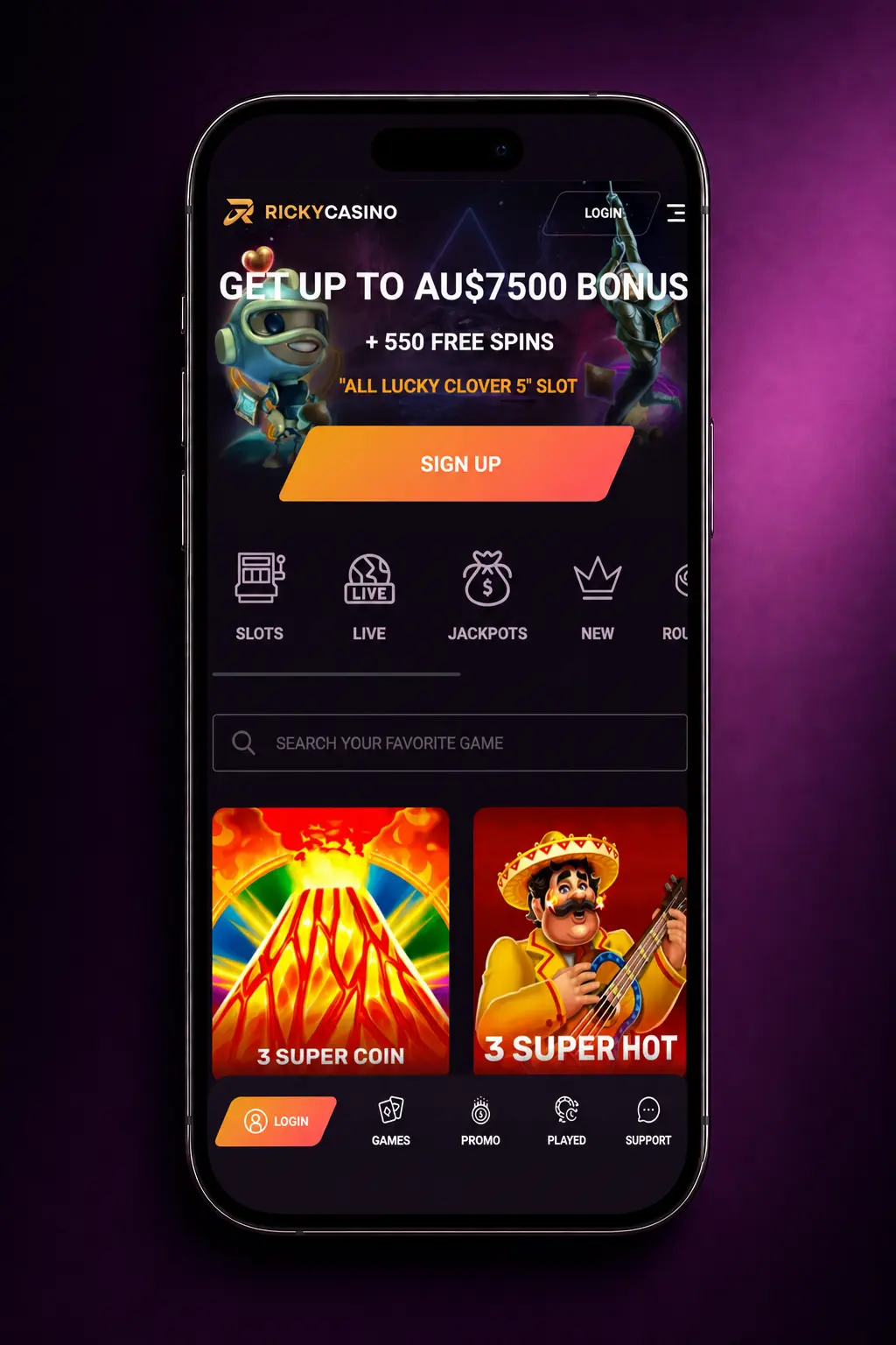 How to Make a Bet on Ricky Casino - Step 3