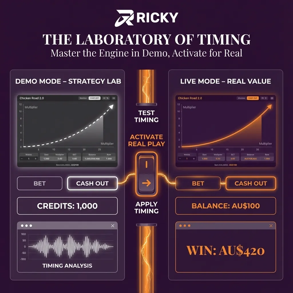 Test Chicken Road 2.0 with fun credits in demo play at Ricky Casino