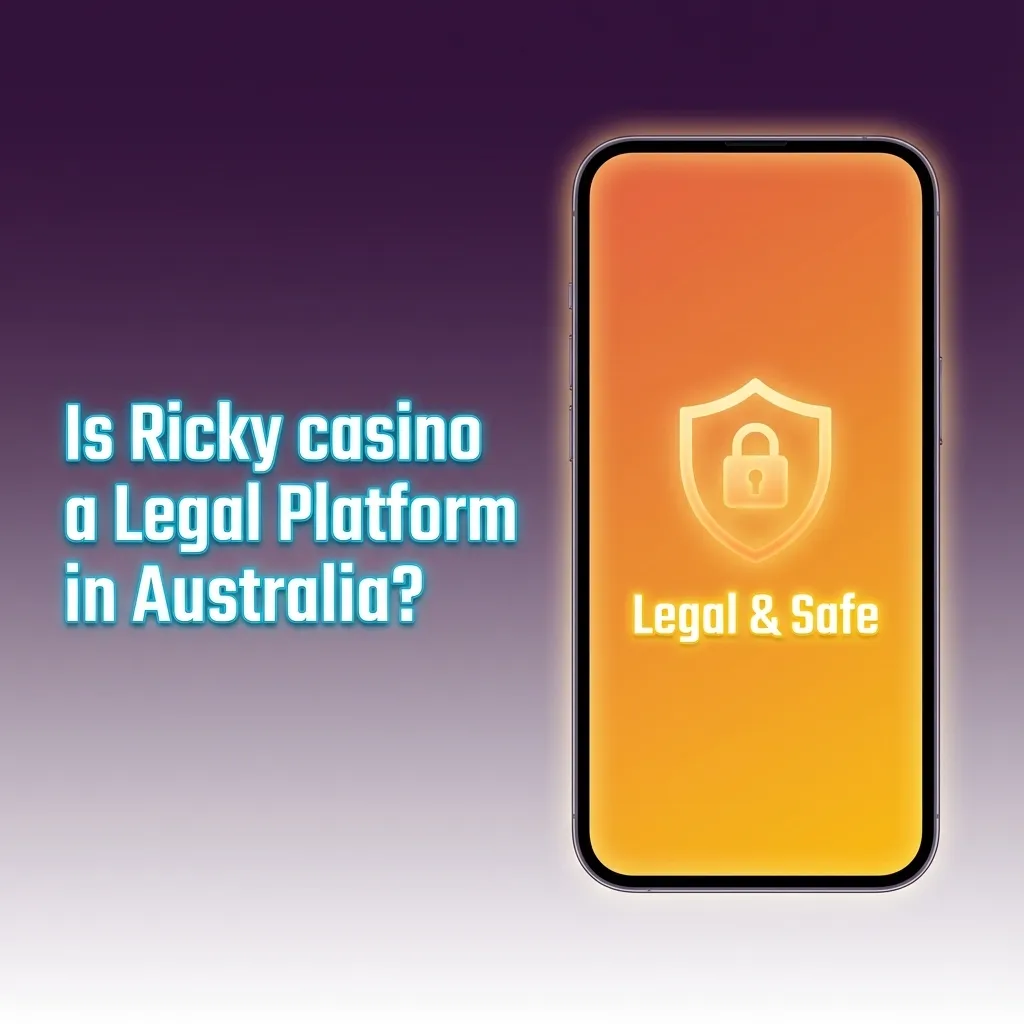 Illustrated laptop showing “Ricky Casino” with legal scales, Curaçao licence badge, and security icons for RNG, SSL, and KYC.