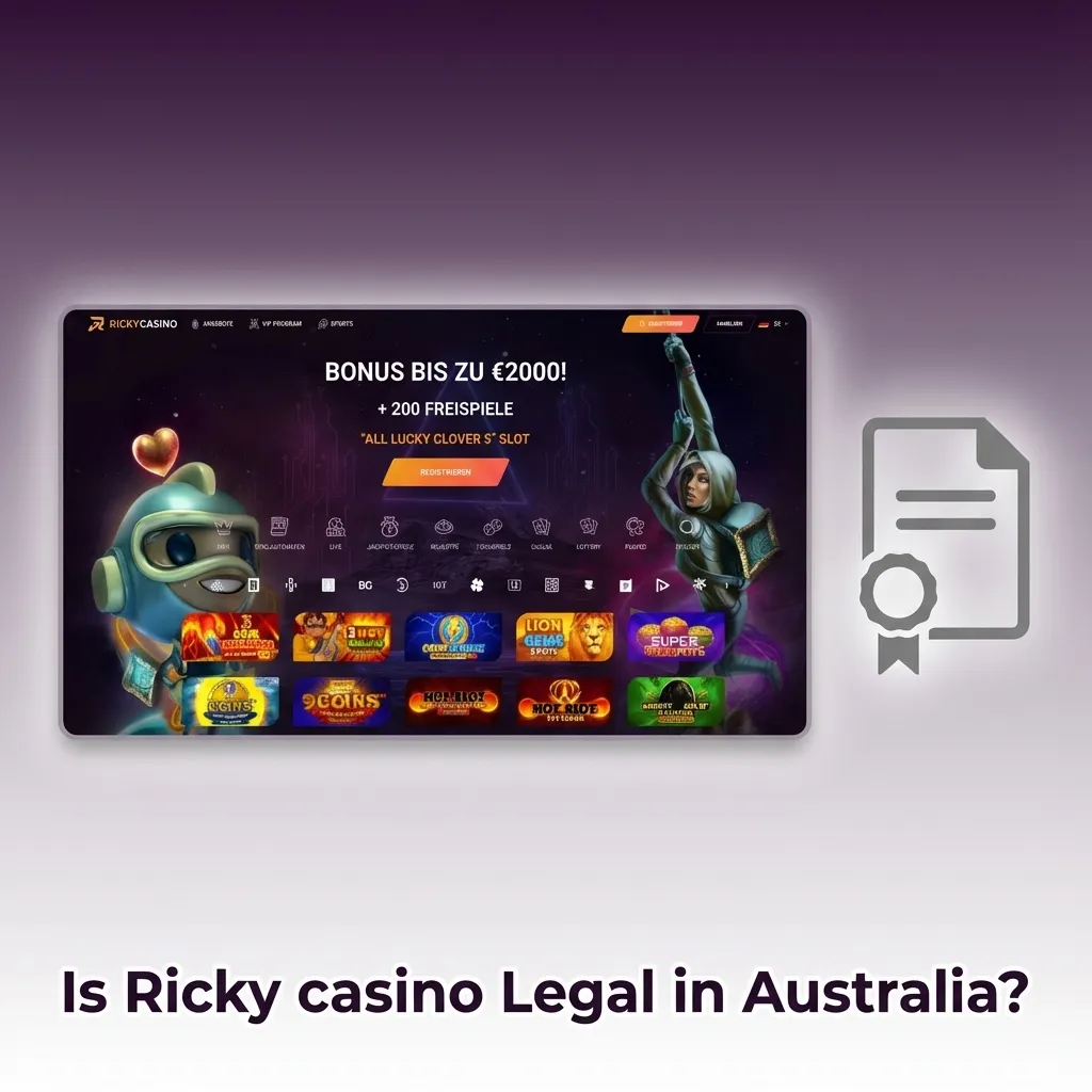Infographic explaining Ricky Casino’s Curaçao egaming licence and legal status for Australian online casino and sports betting