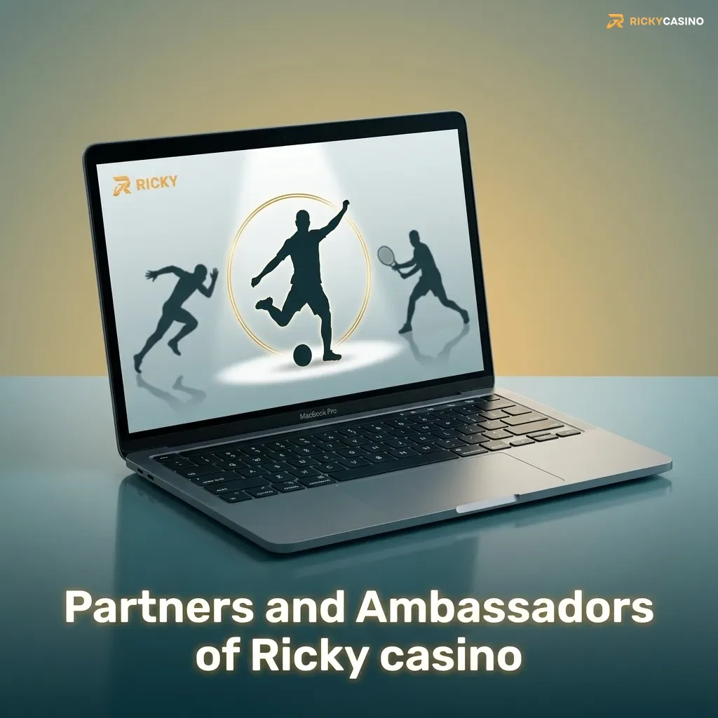 Logos and icons of Ricky casino partners, including sports tipsters, creators, and Australian-focused game studios