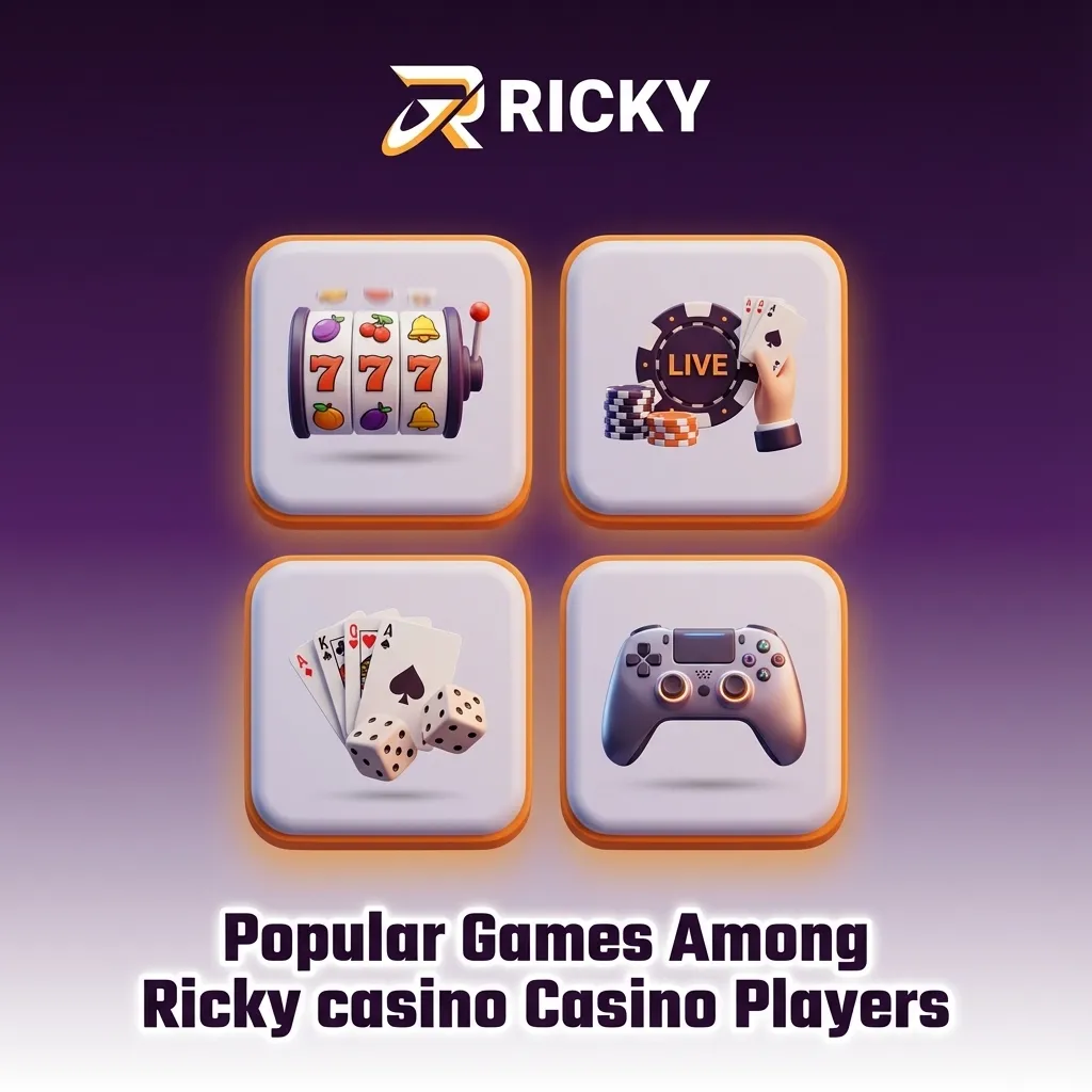 Grid of popular Ricky casino Aussie games, showing Big Bass Bonanza, Sweet Bonanza, Book of Dead and more slots