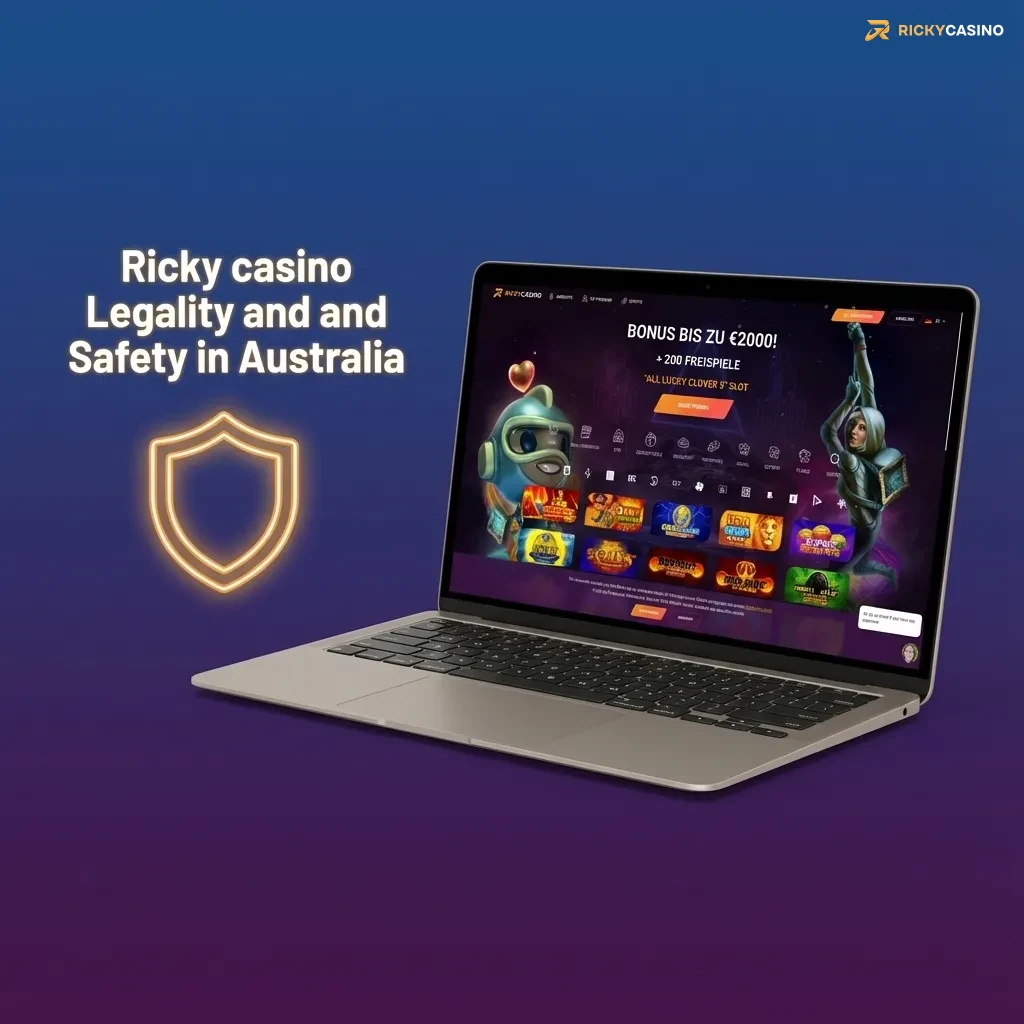 Infographic on Ricky Casino’s Curacao licence, SSL security, KYC/AML checks and responsible gambling tools in Australia