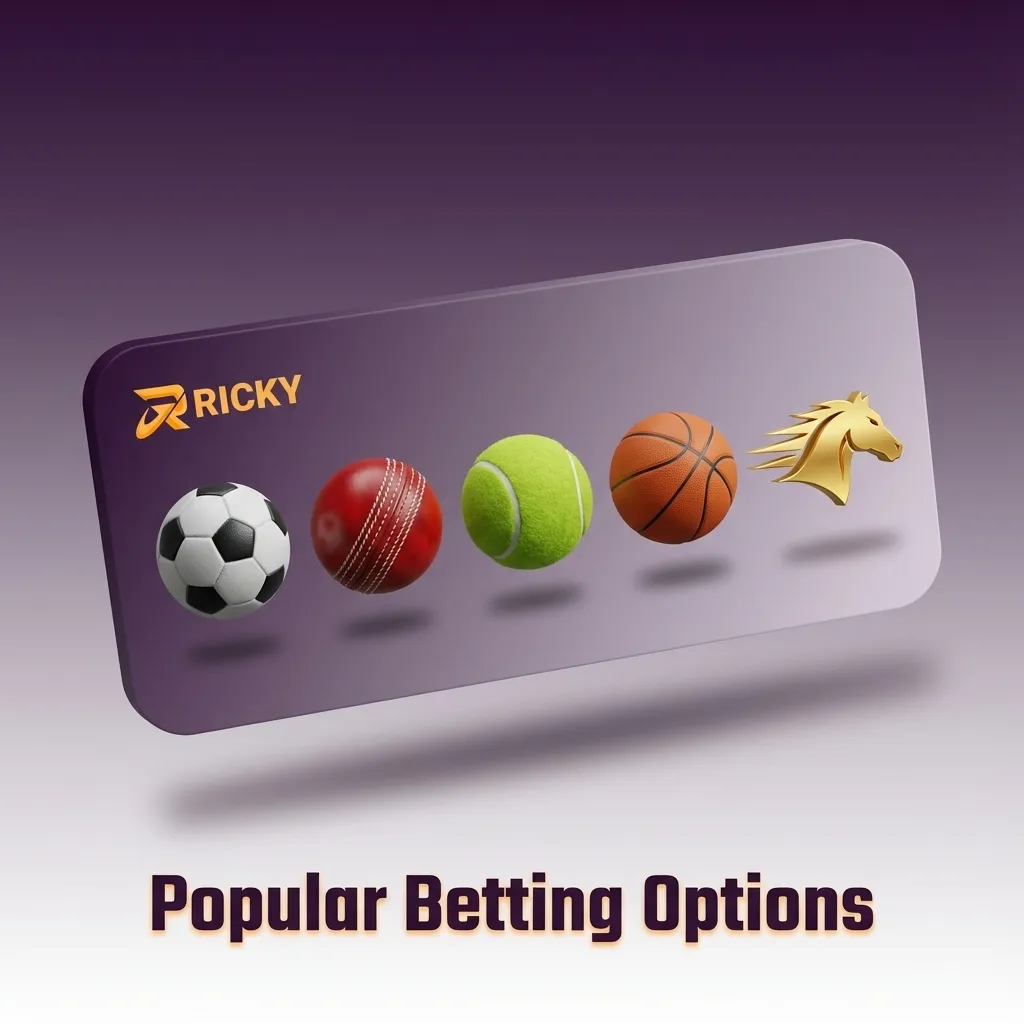 Ricky casino sports betting lobby screen showing options for live betting, Multi Live, and prematch line markets