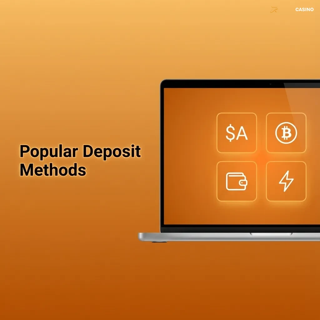 Infographic showing popular Ricky casino deposit methods for Australians, including cards, bank transfer, crypto and e-wallets
