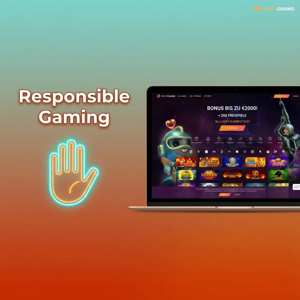 Illustration of a relaxed player using betting limits and timers, with responsible gaming icons like lock, clock, and help support symbols