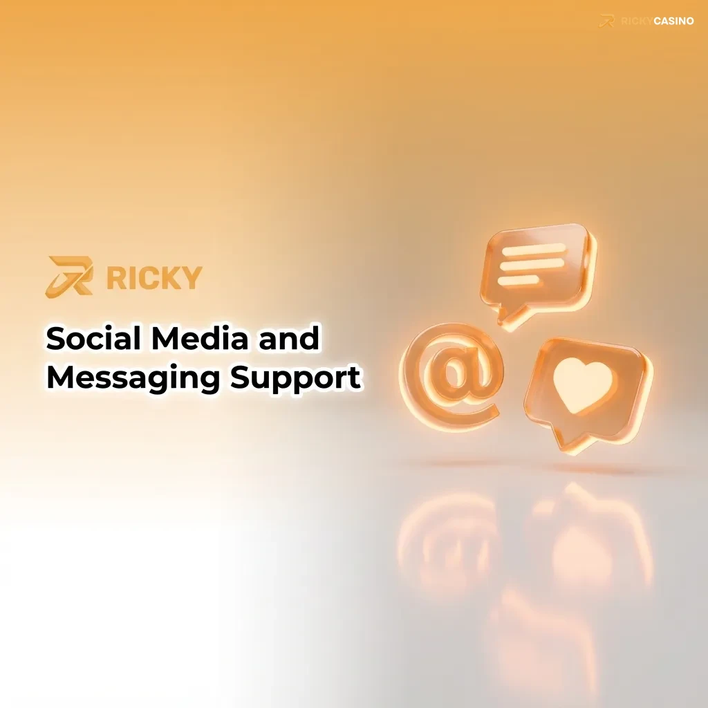 Illustration of a person messaging customer support via social media apps on a smartphone, with privacy and safety icons